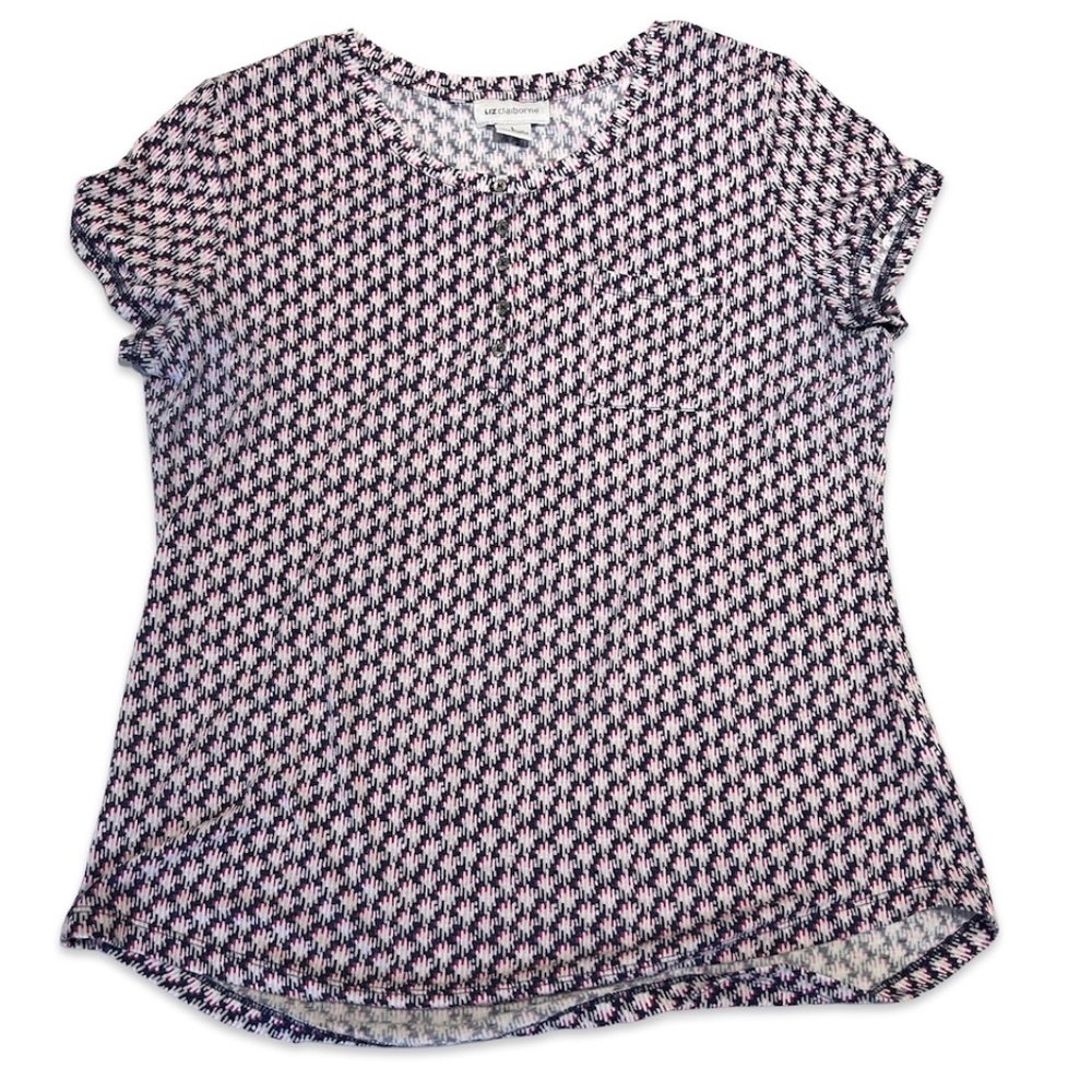 Liz Claiborne Women's Pattern Blouse Top Size Large